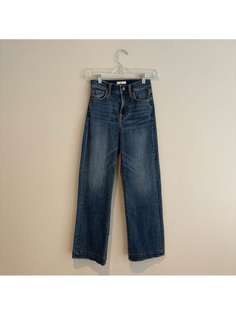 Splendid Dark Blue High Rise wide Leg Denim Jeans Size 23